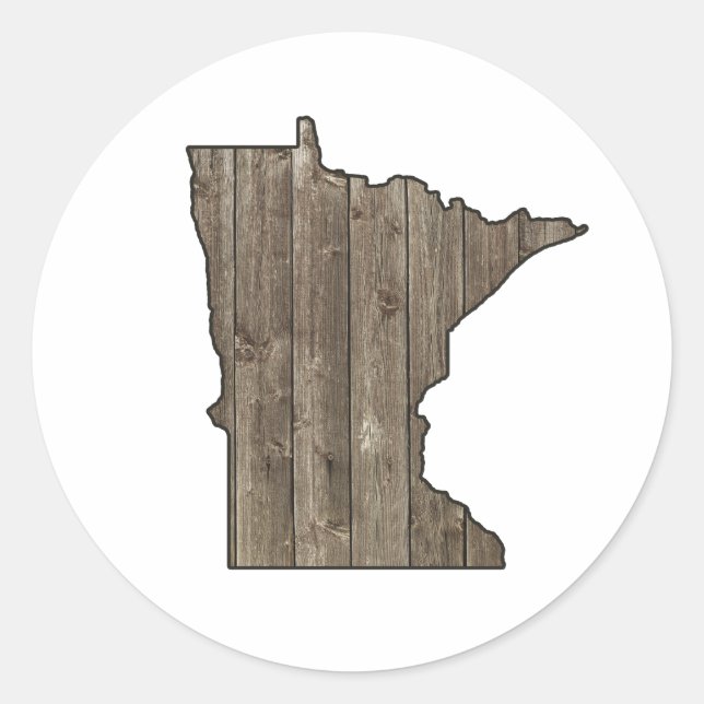 Land Rustikale Holzpaneelenstall Hütte Minnesota Runder Aufkleber (Vorderseite)