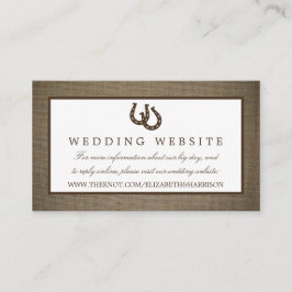 Land Rustikale Hufeisen auf Burlap-Hochzeit Begleitkarte