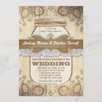 Land rustikale Mason Glas Hochzeit Einladungen