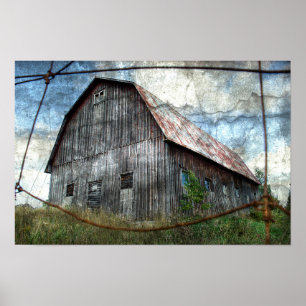 Land Rustikale Stallgestaltung Vintage Textur Poster