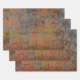 Land Rustikale Vintag Orange Blue Textur Geschenkpapier Set