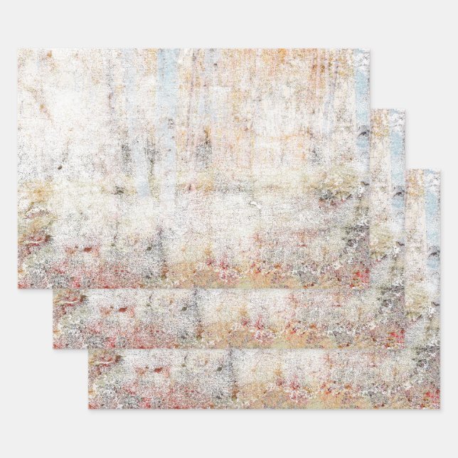 Land Rustikale Vintage Weißbeige Textur Geschenkpapier Set (Set)