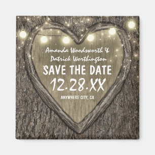 Land Rustikaler Eichenbaum Save the Date Magnet