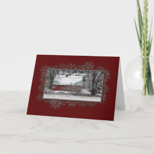 Land-Scheune Snowscene Weihnachtskarte Feiertagskarte