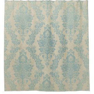 Land-Shabby Chic-Damast Duschvorhang