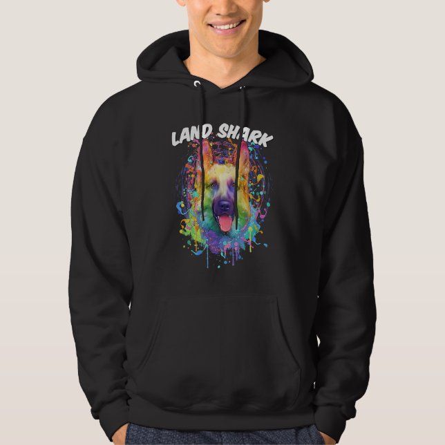 Land Shark German Shepherd  Shepard Humor Dog Them Hoodie (Vorderseite)