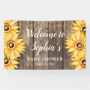 Land-Sonnenblume-Babyparty-Willkommen Banner