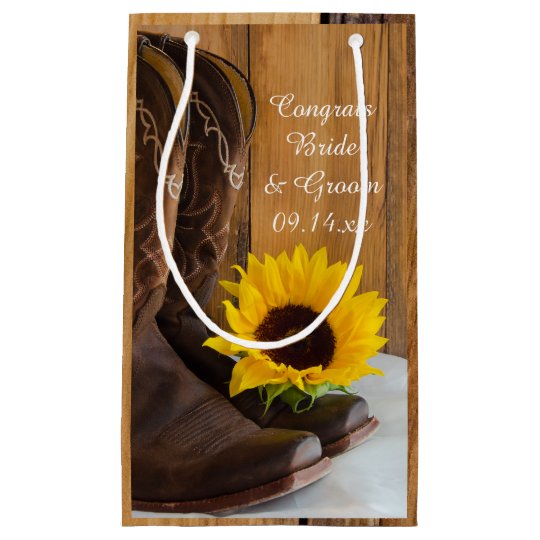 Land Sonnenblume Gluckwunsch Western Hochzeit Kleine Geschenktute Zazzle At