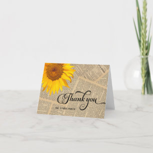 Land Sonnenblume Vintage Alte Zeitung Danke