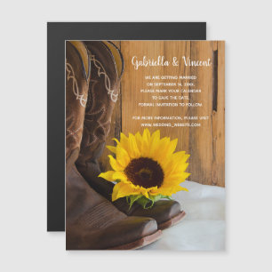 Land Sonnenblumen Western Hochzeit Save the Date Magneteinladung