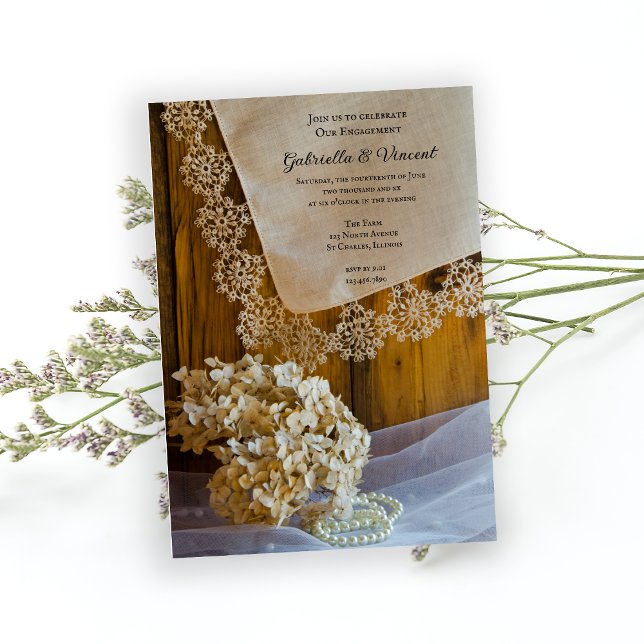 Land Spitzen und Blume Verlobung Stall Party Einladung (Von Creator hochgeladen)