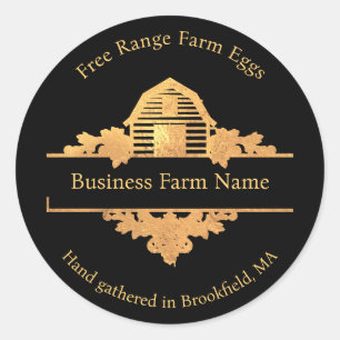 Land Stall Farmhouse Gold und Black Runder Aufkleber