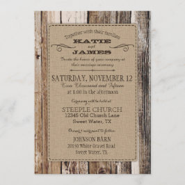 Land Stall Holz Planks Rustikale Hochzeit Einladung