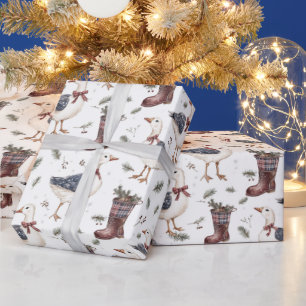 Land-Stiefel-Gans-Weihnachten Geschenkpapier