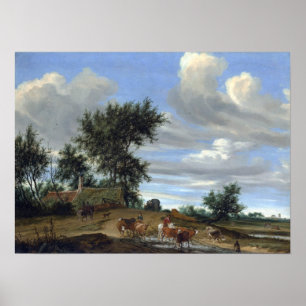 Land-Straße Salomon van Ruysdael A Poster