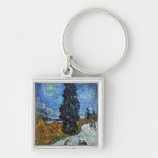 Land-Straße Vans Gogh- in Provence bis zum Nacht Schlüsselanhänger