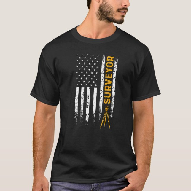 Land Surveying USA Flag  Surveyor  1 T-Shirt (Vorderseite)