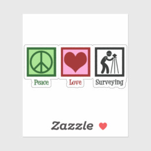 Land Surveyor Peace Liebe Surveyor Company Aufkleber
