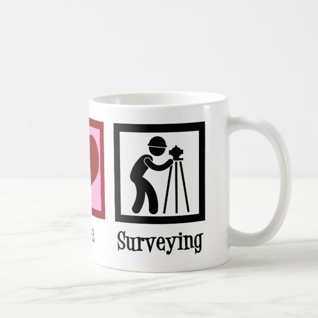 Land Surveyor Peace Liebe Surveyor Company Kaffeetasse (Rechts)