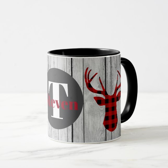 Land-Tasse Monogramm der Holzfällerrotwild Tasse (VorderseiteRechts)