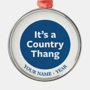 Land Thang Ornament Aus Metall