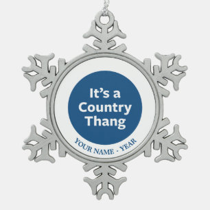Land Thang Schneeflocken Zinn-Ornament