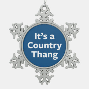 Land Thang Schneeflocken Zinn-Ornament