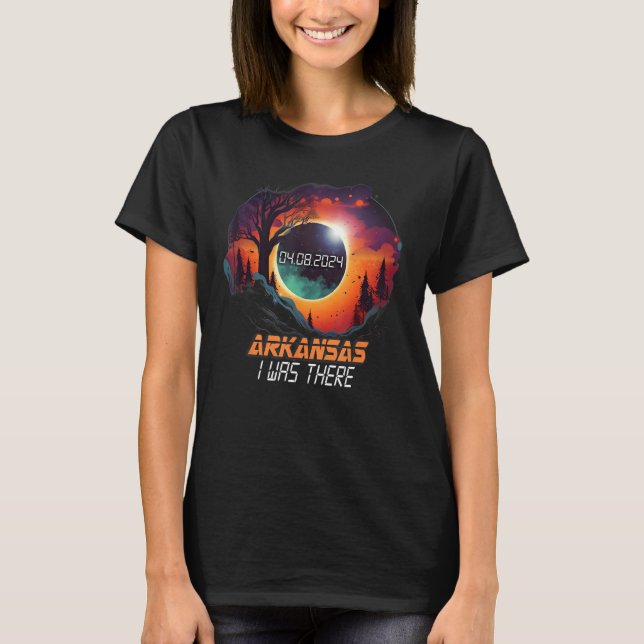 Land Total Solar Eclipse 2024 Arkansas T-Shirt (Vorderseite)