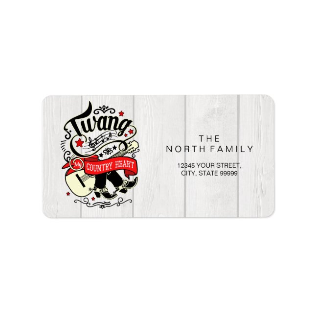 Land Twang Red/Black ID464 Adressaufkleber (Vorne)