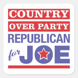 Land über Party / Republikaner für Joe Biden Quadratischer Aufkleber