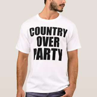 Land über Party (schwarzer Text) T-Shirt