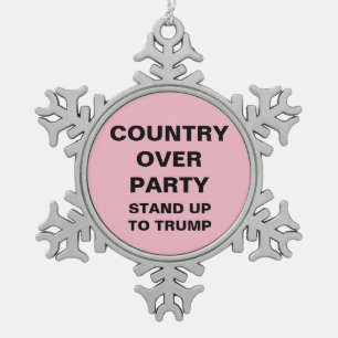 Land um Party steht auf Trump-Schneeflocke Schneeflocken Zinn-Ornament