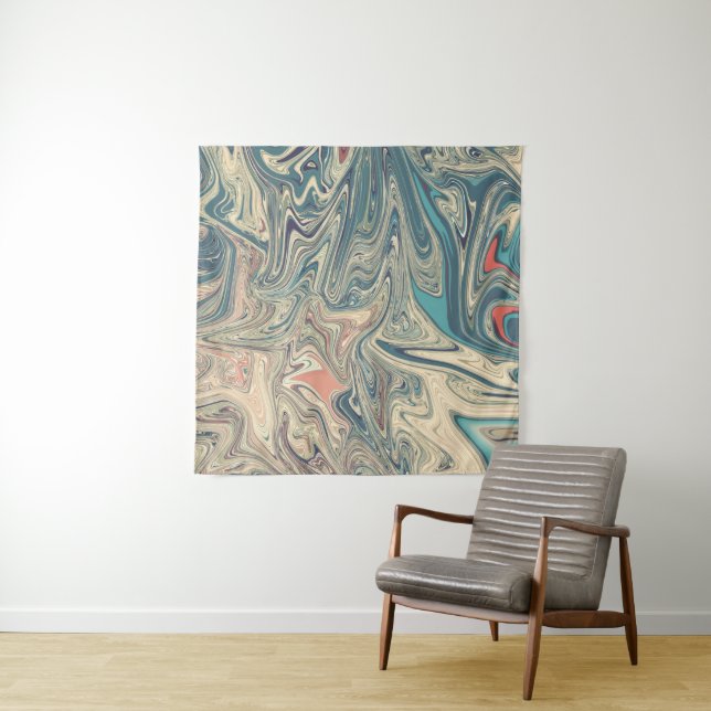 Land- und Flussgemälde | Beste farbige abstrakt Wandteppich (Beispiel)