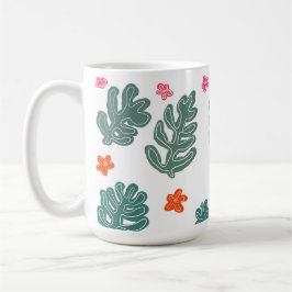 Land und Meer: doodle Muster Blume und Pflanze Kaffeetasse