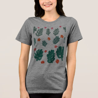 Land und Meer: doodle Muster Blume und Pflanze Tri-Blend Shirt