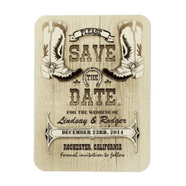 Land und Western Cowboy Boots Save the Date Magnet
