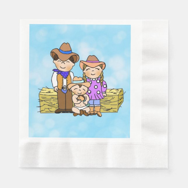 Land und Western Cowboy Themed Boys Kinderdusche Serviette (Vorderseite)