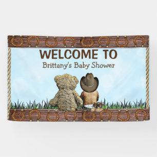 Land und Western Lil Cowboy & Teddy Bär Banner