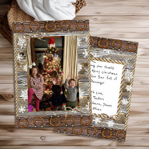 Land-und-Western-Weihnachten Personalisiertes Foto Feiertagskarte