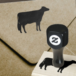 Land-Vieh der Holstein-Kuh-Silhouette-  Gummistempel
