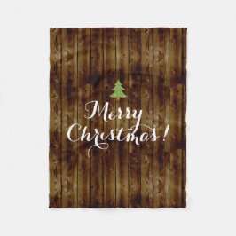 Land-Vintage hölzerne frohe Weihnachten Fleecedecke