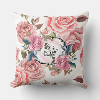 Land Vintages Blumenleben Schönes Kissen