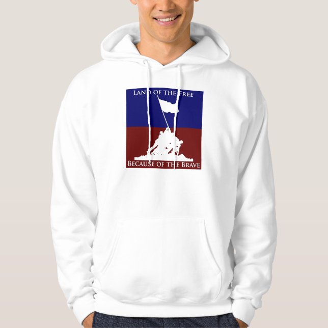 Land vom freien wegen des tapferen: Iwojima Hoodie (Vorderseite)