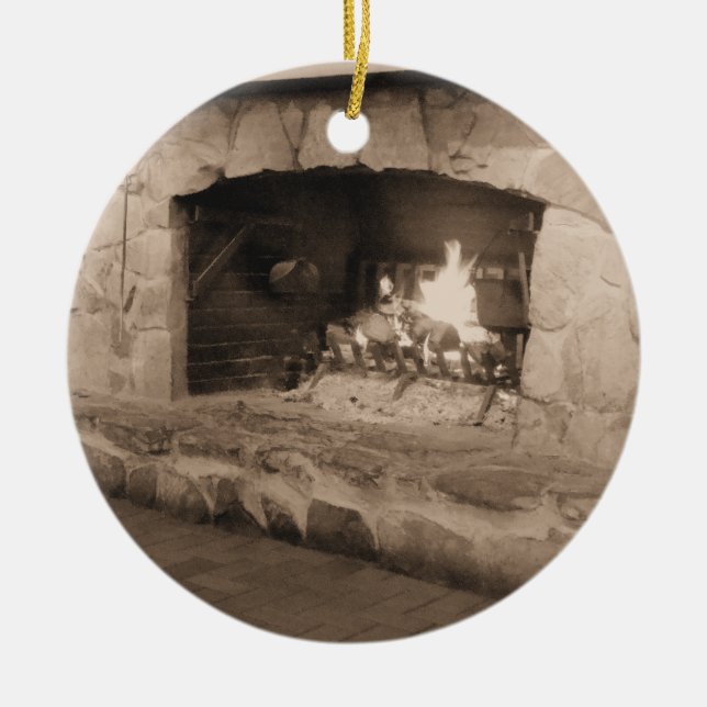 Land-Weihnachten an der Kabinen-Verzierung Keramikornament (Vorne)