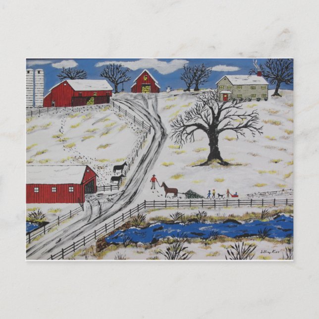 Land-Weihnachtsbaum Feiertagspostkarte (Vorderseite)