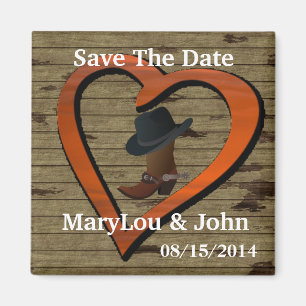 Land-Western, der Save the Date Magneten WEDDING Magnet