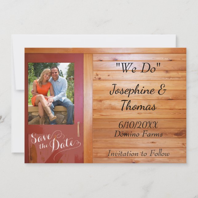 Land Western Foto Save the Date Einladung (Vorderseite)