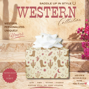 Land Western Handgezeichnetes Muster Geschenkpapier