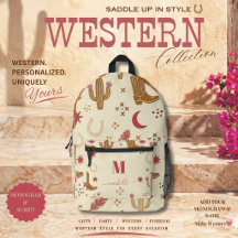 Land Western Handgezeichnetes Muster Monogramm Sch