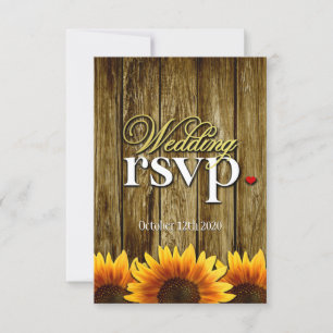 Land-Western-hölzerne Sonnenblume-Hochzeit UAWG RSVP Karte